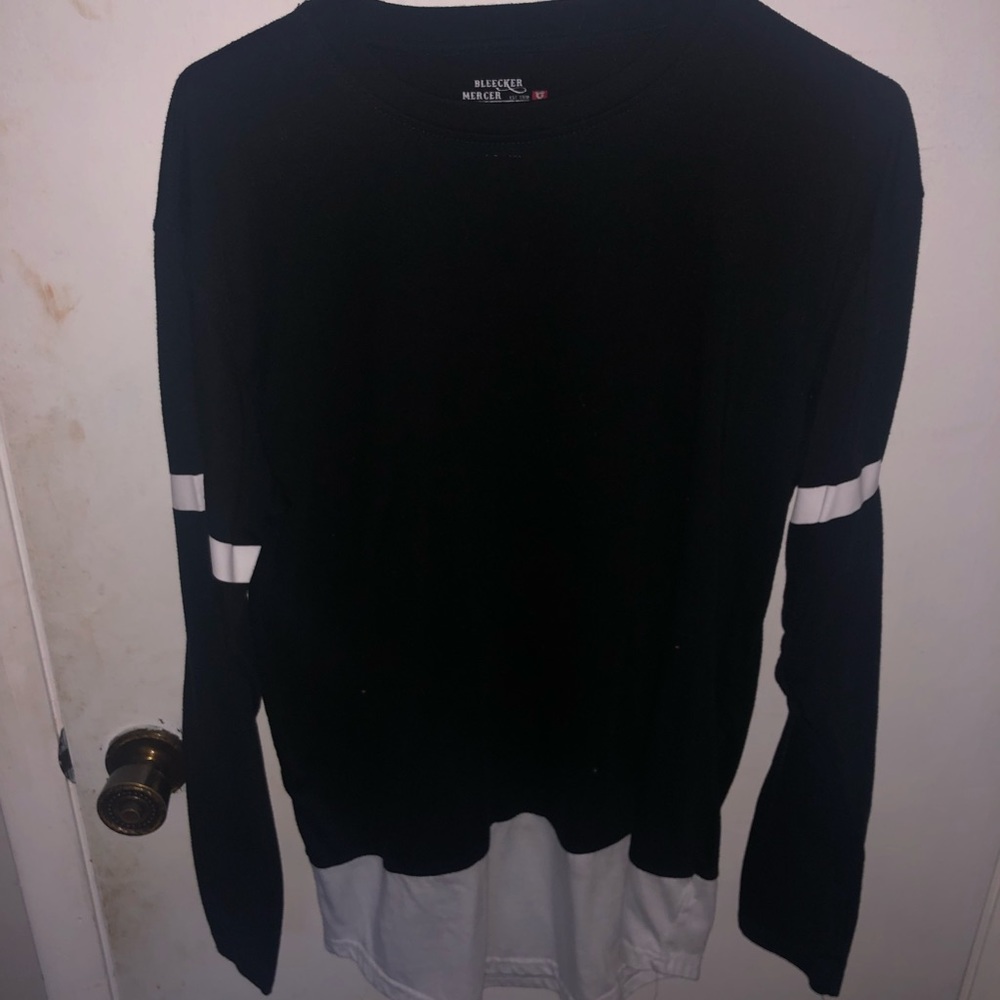Black and white long sleeve shirt